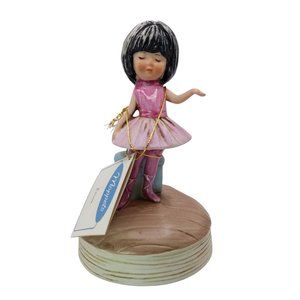 VTG 1974 Gorham Moppets Figurine Music Box Ballerina Dancer Girl WORKS 6.5 in